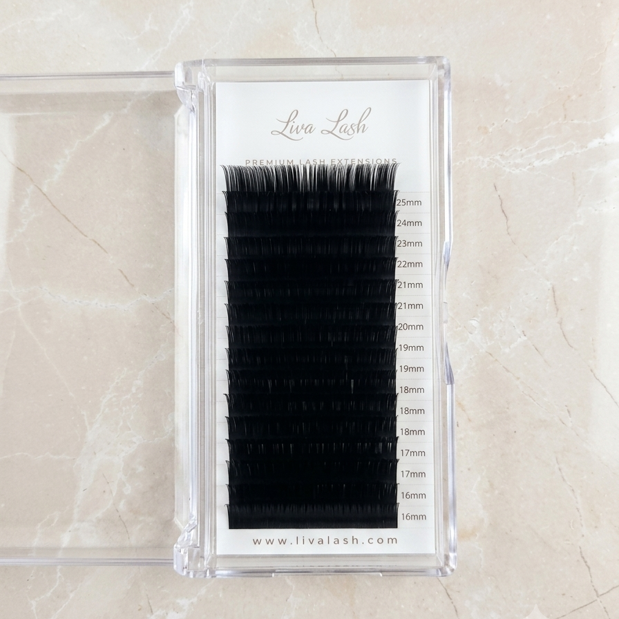 Volume Eyelash Extensions 16 - 25 mm, CC curl, 0.05 Thickness. Extra long
