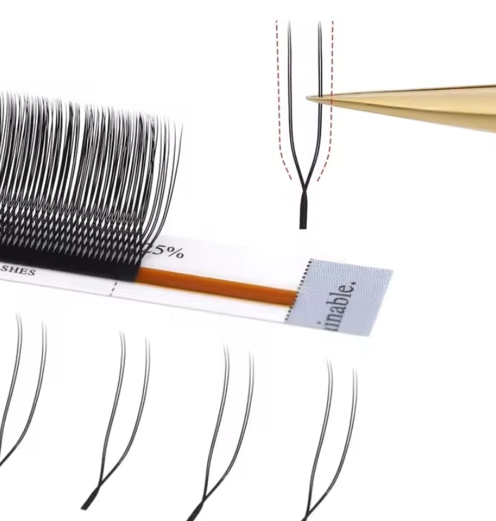 YY Eyelash Extensions U shaped, 7 trays CC curl