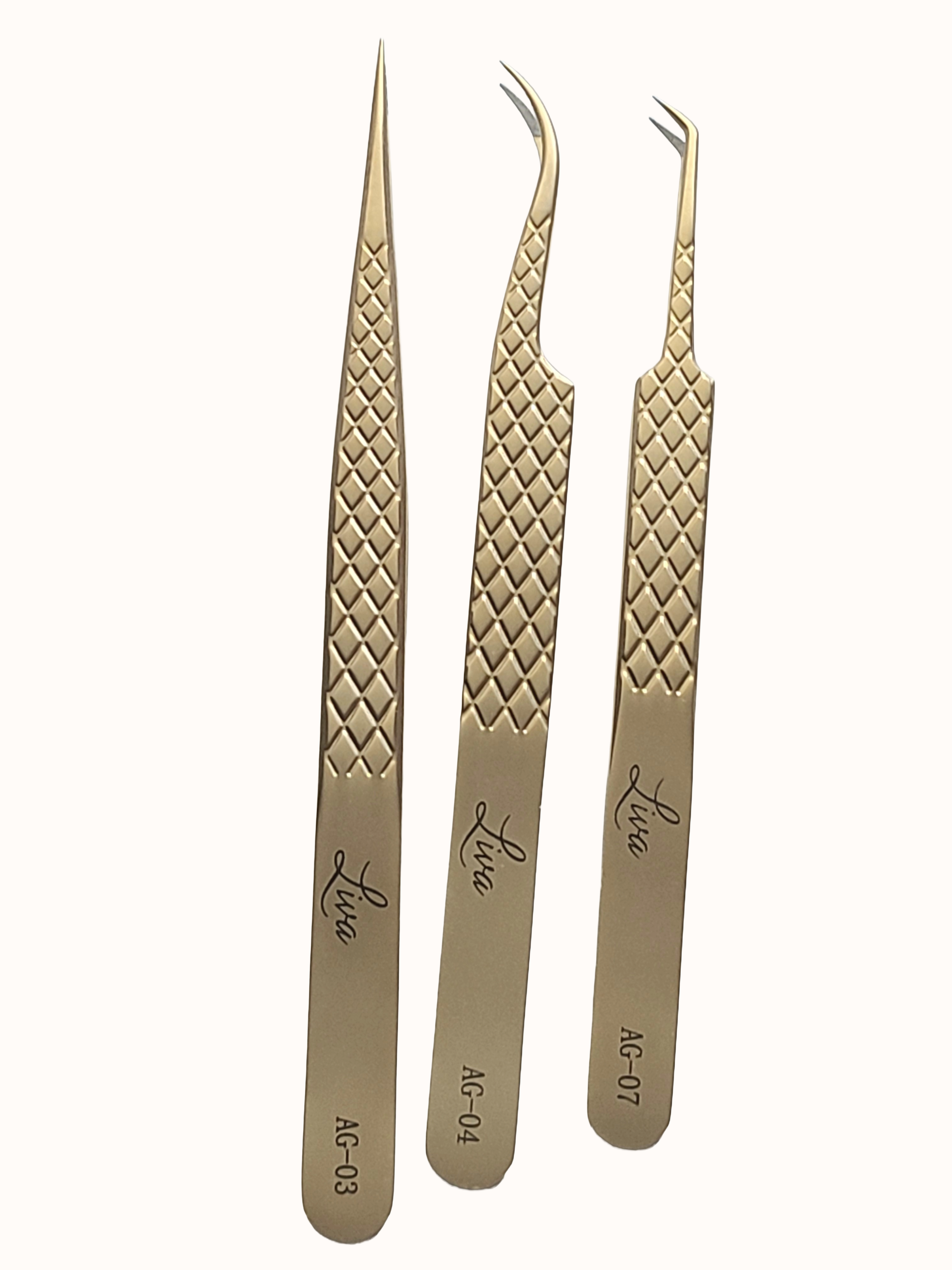 Eyelash extensions tweezers fiber tip 3 pieces
